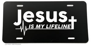 Jesus Is My Life Line Christian Love Cross Car Truck License Plate Cover - OwnTheAvenue