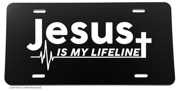 Jesus Is My Life Line Christian Love Cross Car Truck License Plate Cover - OwnTheAvenue