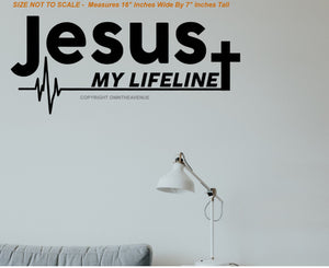 Jesus - My Lifeline Christian Home Wall Decor Decal - 16" x 7" Inches