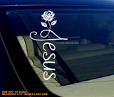 Jesus Cross Rose Decal Sticker Vinyl Decal Religion Faith God Faithful Spiritual - OwnTheAvenue