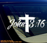 John 3:16 Bible Jesus Christian Christ Tattered Cross Vinyl Decal Sticker 6"