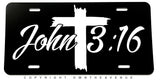 John 3:16 Bible Christian Christ Jesus Religious Black Metal License Plate