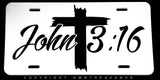 John 3:16 Bible Christian Christ Jesus Religious White Metal License Plate
