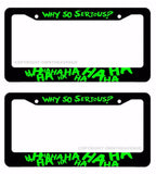 x2 Joker Why so serious Hahaha Serious Super Bad Evil Green License Plate Frames