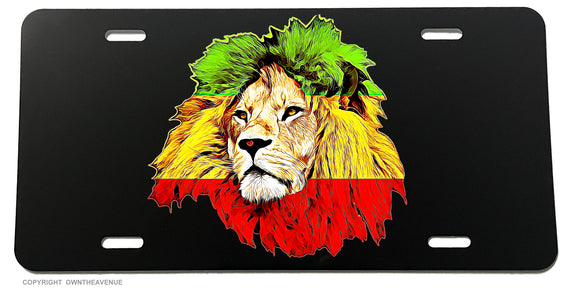 Lion of Judah Rasta Rastafari Jah Vintage Style License Plate Cover - OwnTheAvenue