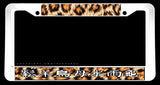 Kanji Japanese Racing Drifting Feline Pattern White License Plate Frame - OwnTheAvenue
