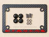 Japan Japanese Red Kanji Font Carbon Fiber Racing Motorcycle License Plate Frame - OwnTheAvenue