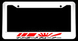 Japanese Kanji Rising Sun Racing Sport Stripes White Plastic License Plate Frame - OwnTheAvenue