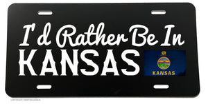 I'd Rather Be In Kansas Vintage Style V02 License Plate Cover - OwnTheAvenue