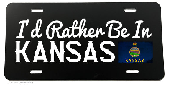 I'd Rather Be In Kansas Vintage Style V02 License Plate Cover - OwnTheAvenue
