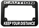 Caution Keep Your Distance Humor Dirt Bike Motorcycle License Plate Frame - OwnTheAvenue