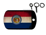 Missouri Flag Vintage Style Distressed Keychain Necklace Tag - OwnTheAvenue