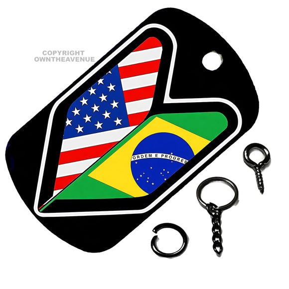 Wakaba Leaf USA American Batswana Flag JDM Racing Drift Keychain Necklace Tag - OwnTheAvenue