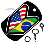 Wakaba Leaf USA American Batswana Flag JDM Racing Drift Keychain Necklace Tag - OwnTheAvenue