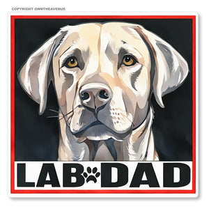 Lab Dad Labrador Retriever Pet Dog Vintage Style Vinyl Sticker 3.5" Inches - OwnTheAvenue