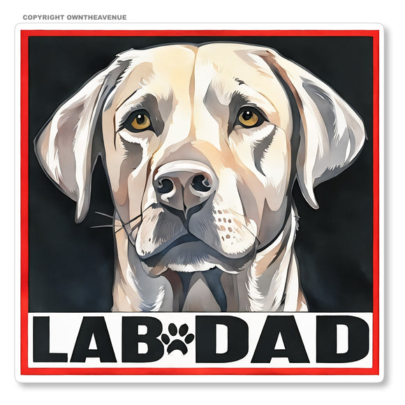 Lab Dad Labrador Retriever Pet Dog Vintage Style Vinyl Sticker 3.5