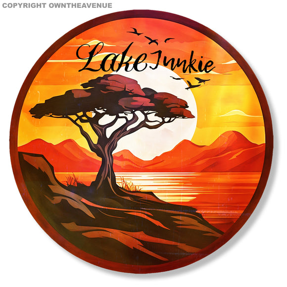 Lake Junkie Vintage Retro Synth Wave Grunge Style Vinyl Sticker Decal 3.5