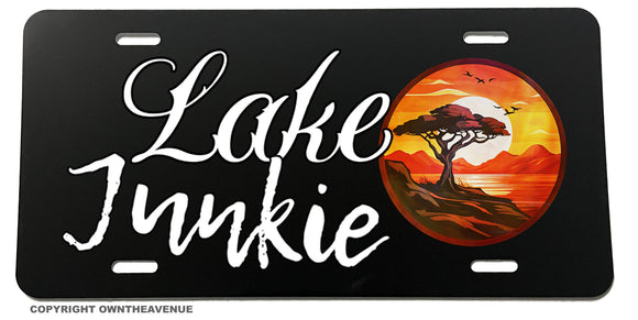 Lake Junkie Hiking Camping Vintage Retro Style License Plate Cover - OwnTheAvenue