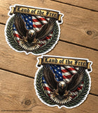 2Pcs Land of The Free Bald Eagle USA American Flag V001 Vinyl Sticker Decal 4.5" Inches - OwnTheAvenue