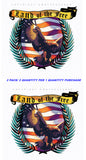 x2 God Bless Our USA Bald Eagle American Flag Vinyl Sticker Decals 4" - OwnTheAvenue