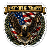 Land of The Free Bald Eagle USA American Flag V001 Vinyl Sticker Decal 4.5" Inches - OwnTheAvenue
