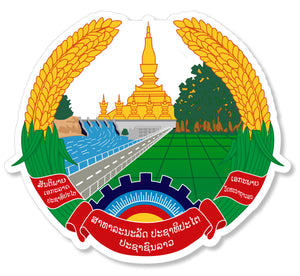 Laos Country Coat of Arms Car Truck Window Bumper Laptop Sticker Decal 4"