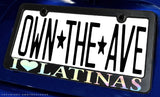 I Love Latinas Funny Joke Hologram Oil Slick V01 License Plate Frame - OwnTheAvenue