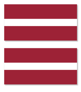 x2 - Latvia World Flag Country Car Truck Vinyl Sticker Decals 3.5" - OwnTheAvenue