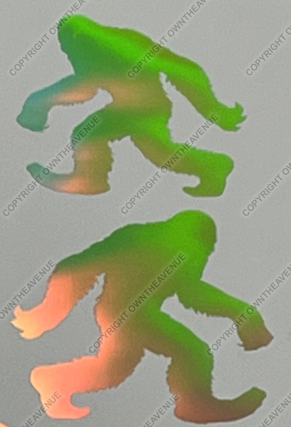 2Pcs Pack Lot Left Right Bigfoot Holographic Oil Slick Sticker Decal 3.5