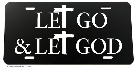 Let Go And Let God Jesus Christ Christian Religious License Plate Cover - OwnTheAvenue
