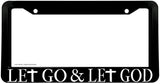 Let Go And Let God Religious Christian Jesus Christ License Plate Frame - OwnTheAvenue