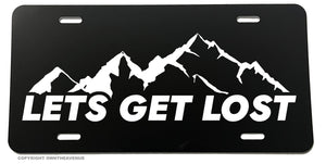Lets Get Lost Hiking Camping Humor Funny Joke License Plate Cover - OwnTheAvenue