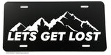 Lets Get Lost Hiking Camping Humor Funny Joke License Plate Cover - OwnTheAvenue