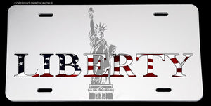 Liberty American Flag Patriotic Freedom Car Truck License Plate Frame Cover - OwnTheAvenue
