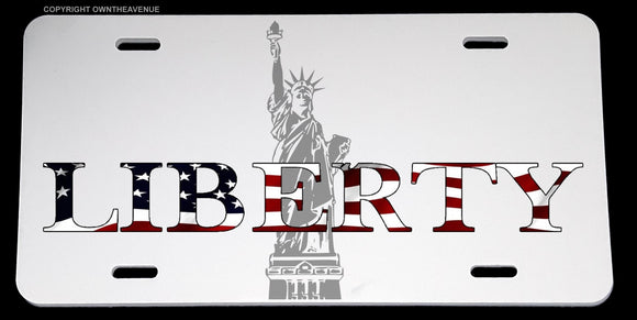 Liberty American Flag Patriotic Freedom Car Truck License Plate Frame Cover - OwnTheAvenue