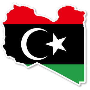 Libya Country Map Flag Car Truck Window Bumper Laptop Cooler Sticker Decal 4"