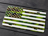 USA American Flag Camo Style Auto Metal License Plate