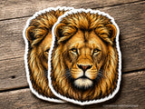 2 Pack Lion Head Vinyl Sticker Decals 3.5"