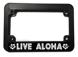 Live Aloha Hawaii Hibiscus Motorcycle License Plate Frame - OwnTheAvenue