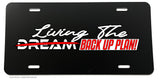 Living The Dream Back Up Plan JDM Funny Joke Drift Race License Plate Cover - OwnTheAvenue