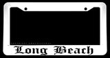 Long Beach Classic Style Auto Car Truck White License Plate Frame - OwnTheAvenue