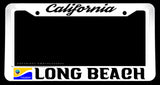 Long Beach Flag California Car Truck Auto White License Plate Frame - OwnTheAvenue