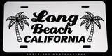Long Beach California Palm Trees Auto Metal License Plate - OwnTheAvenue