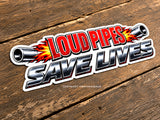 x2 Loud Pipes Save Lives Funny Joke Exhaust Car Truck Vinyl Sticker Decal 5"