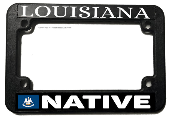 Louisiana Native Flag Motorcycle License Plate Frame