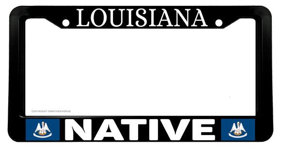 Louisiana Native Flag Car Truck Auto License Plate Frame