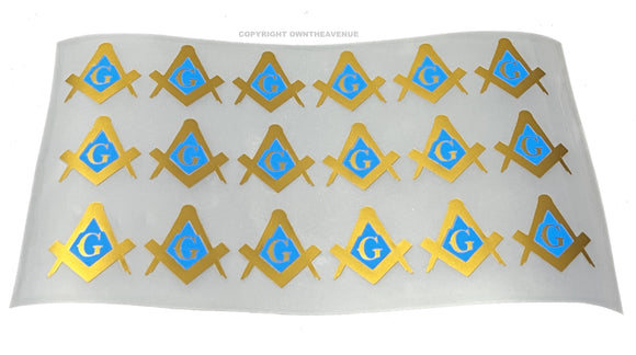 18 Pack Masonic Compass Sticker Decals - 2.5