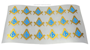 18 Pack Masonic Compass Sticker Decals - 1" License Plate Decal - Model:82298 - OwnTheAvenue