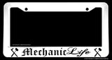 Mechanic Life Hot Rod Muscle Car Drifting Racing White License Plate Frame - OwnTheAvenue