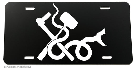 Mechanic Tools Tattoo Art Style Snake Hot Rod Muscle Car Auto License Plate - OwnTheAvenue